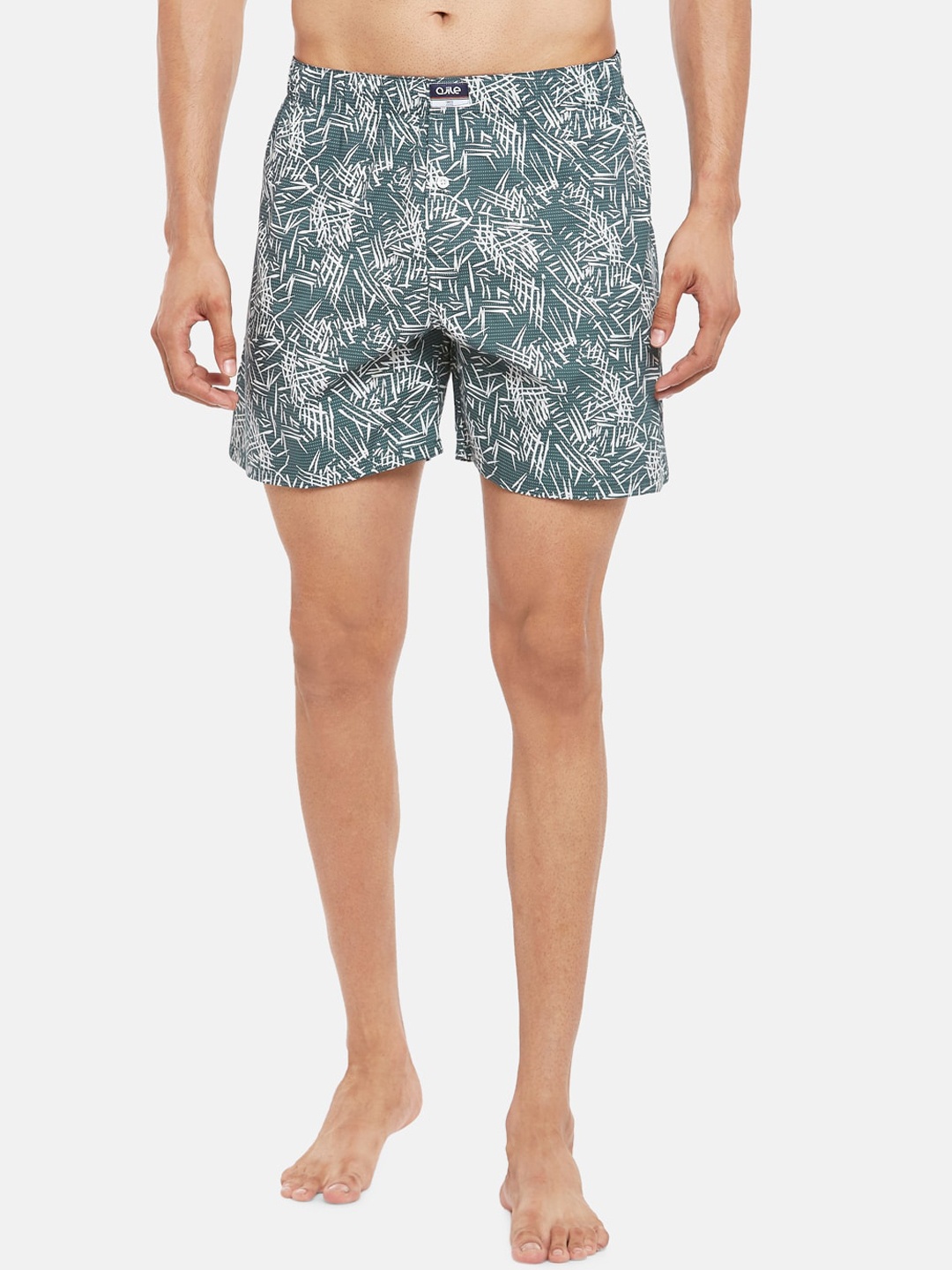 

Ajile by Pantaloons Men Green & White Printed Pure Cotton Boxers 8905172796435