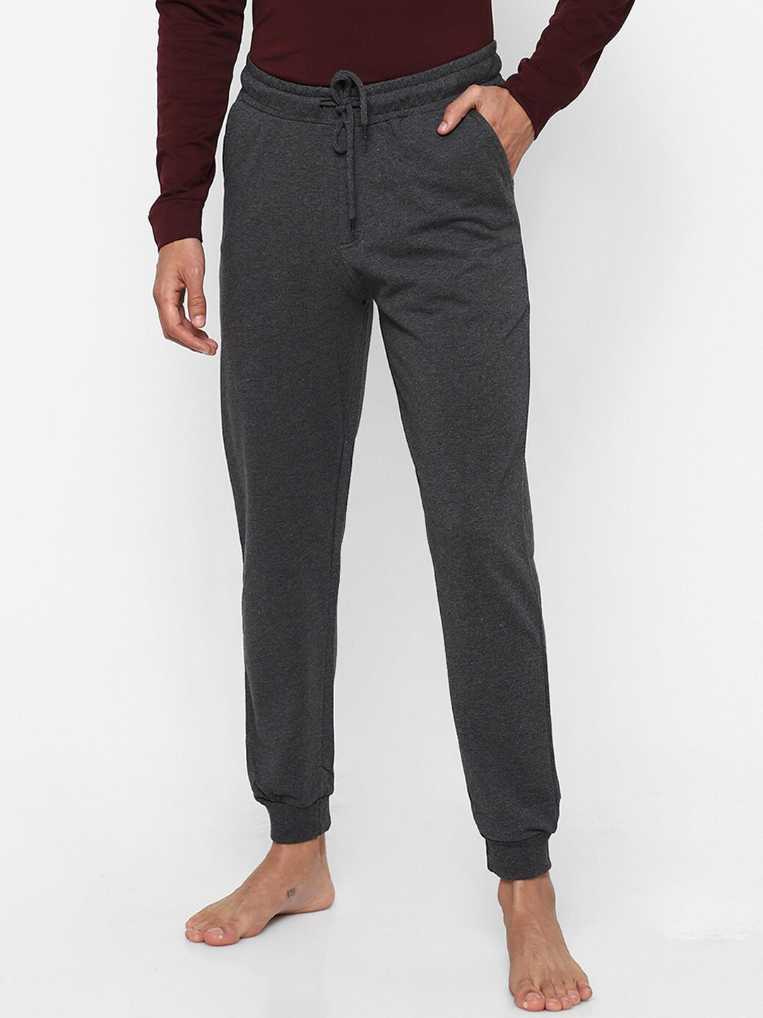 

Ajile by Pantaloons Men Black Coloured Solid Pure Cotton Joggers