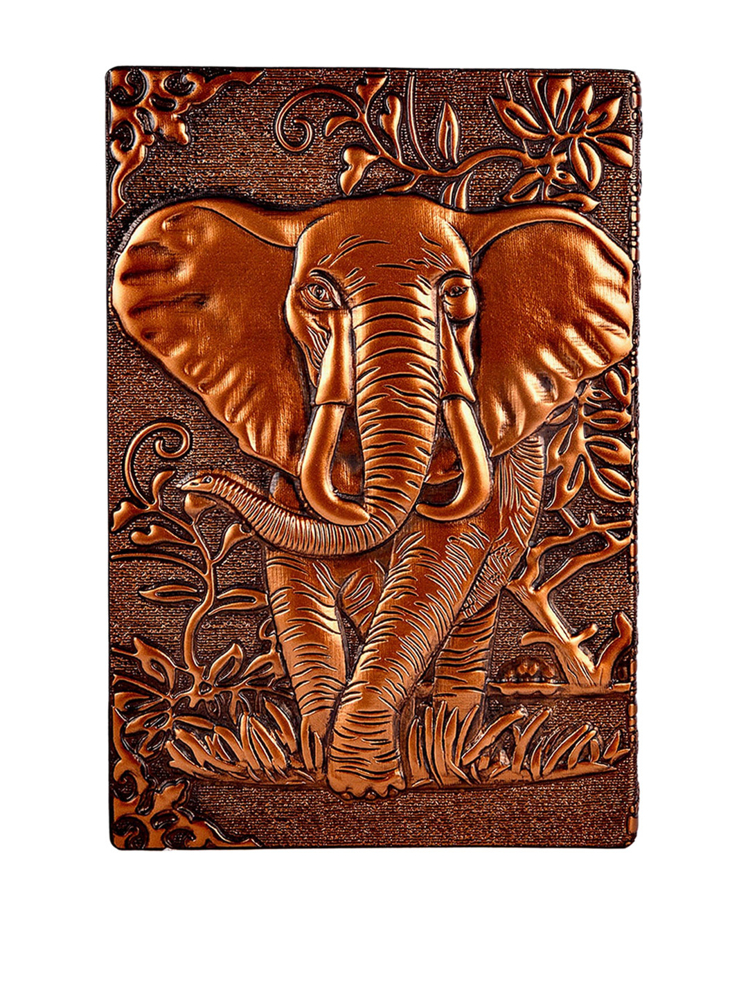 

BANGE Bronze-Toned Elephant Gold Handcrafted Genuine Leather Journal