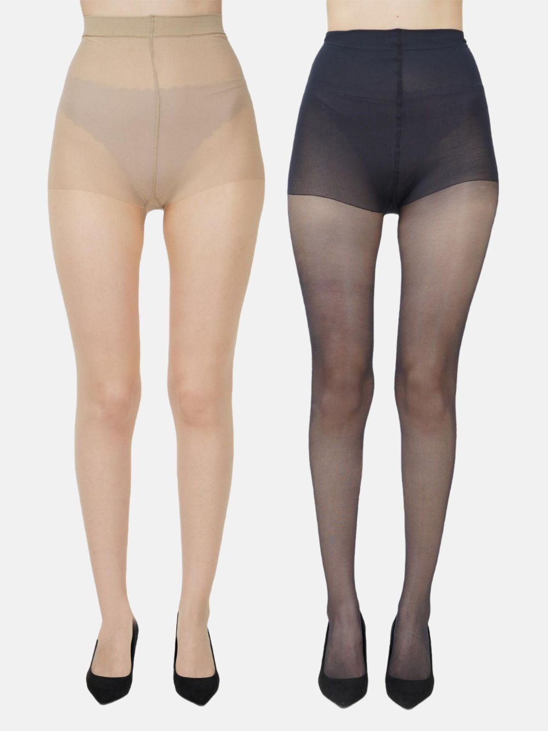 

N2S NEXT2SKIN Women Pack Of 2 Solid Sheer Pantyhose Stockings, Beige