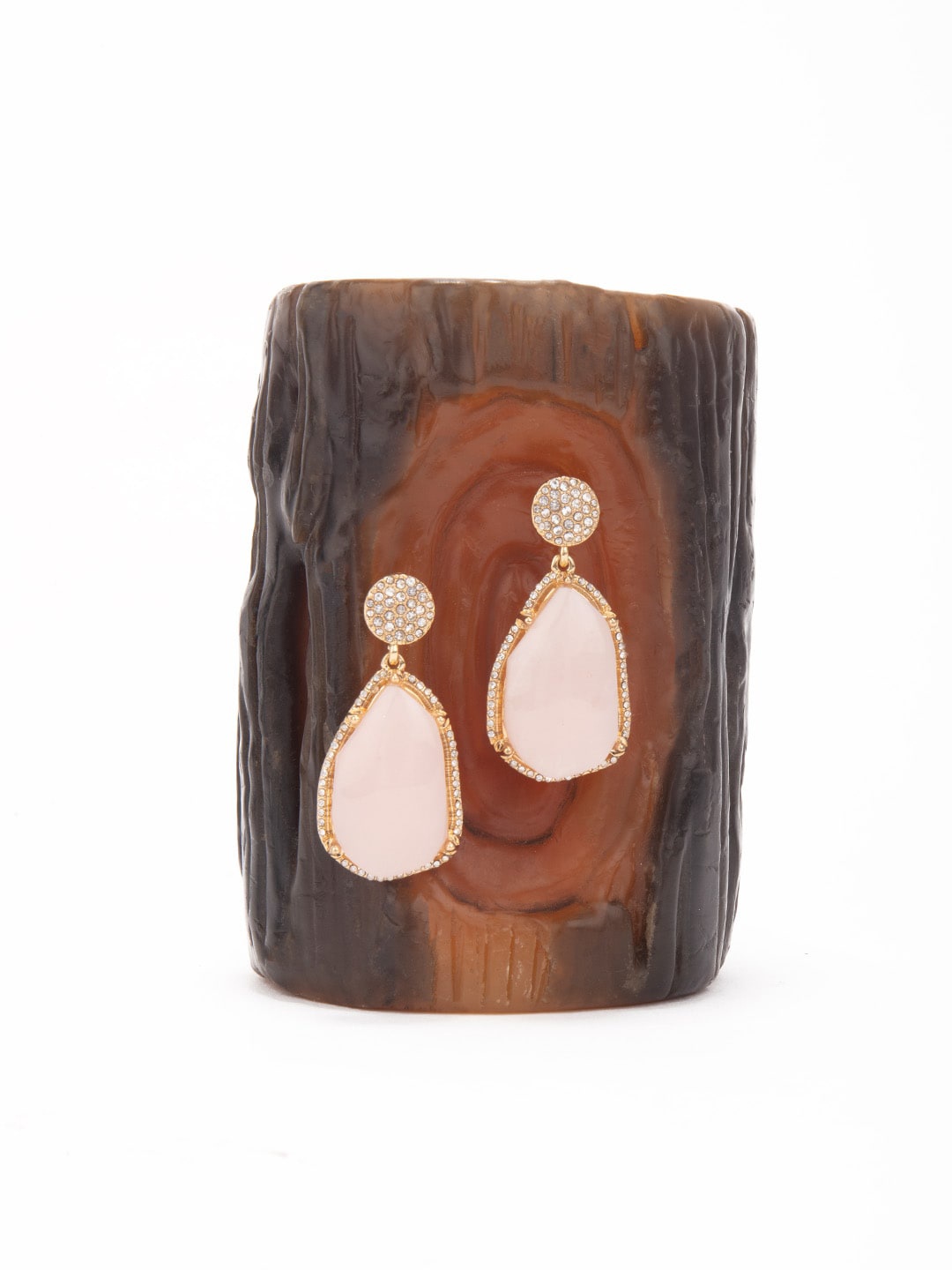 

Lilly & sparkle Fold Plated Peach-Coloured Quirky Drop Earrings