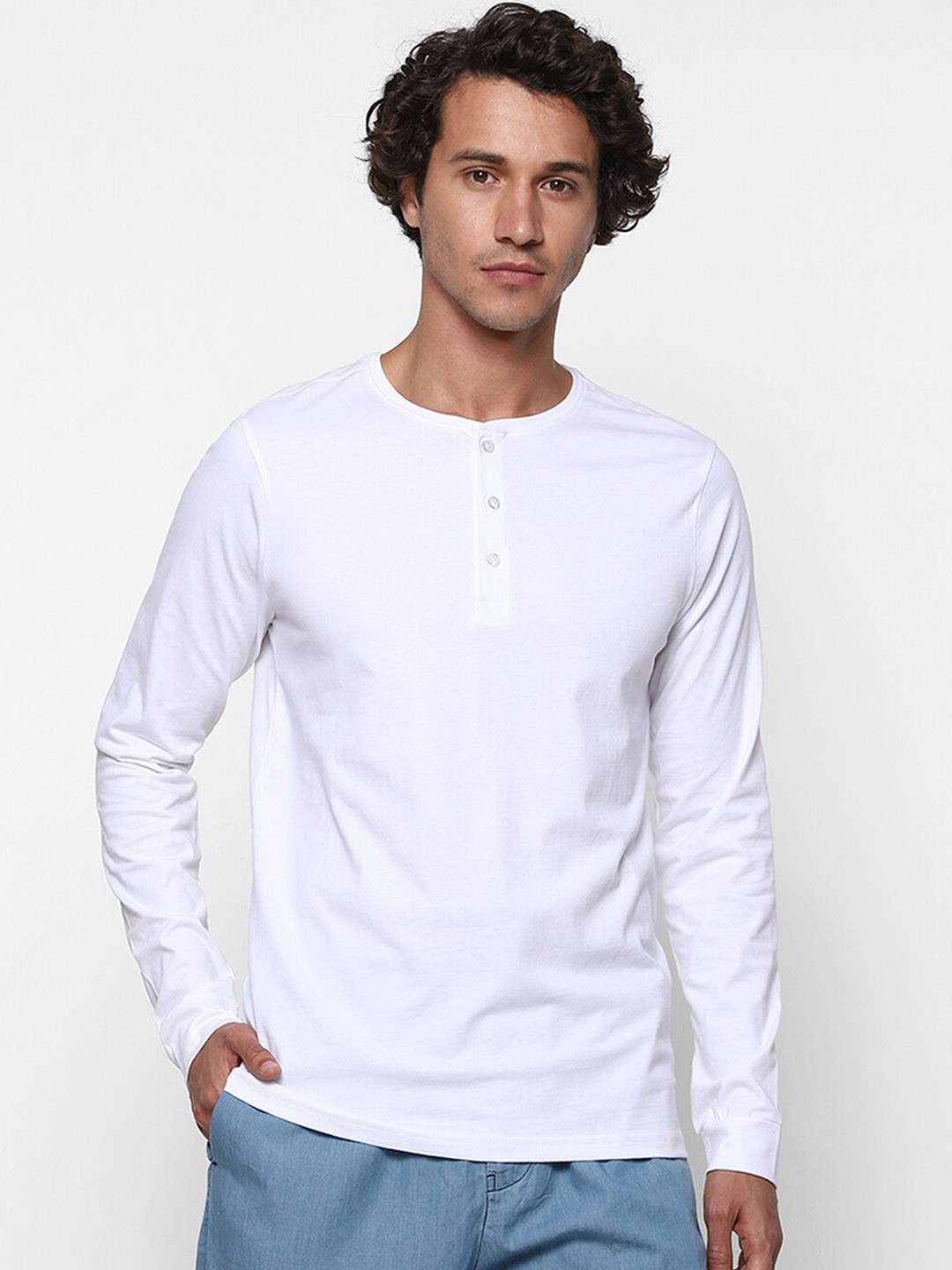 

Ajile by Pantaloons Men White Solid Pure Cotton Lounge T-Shirt