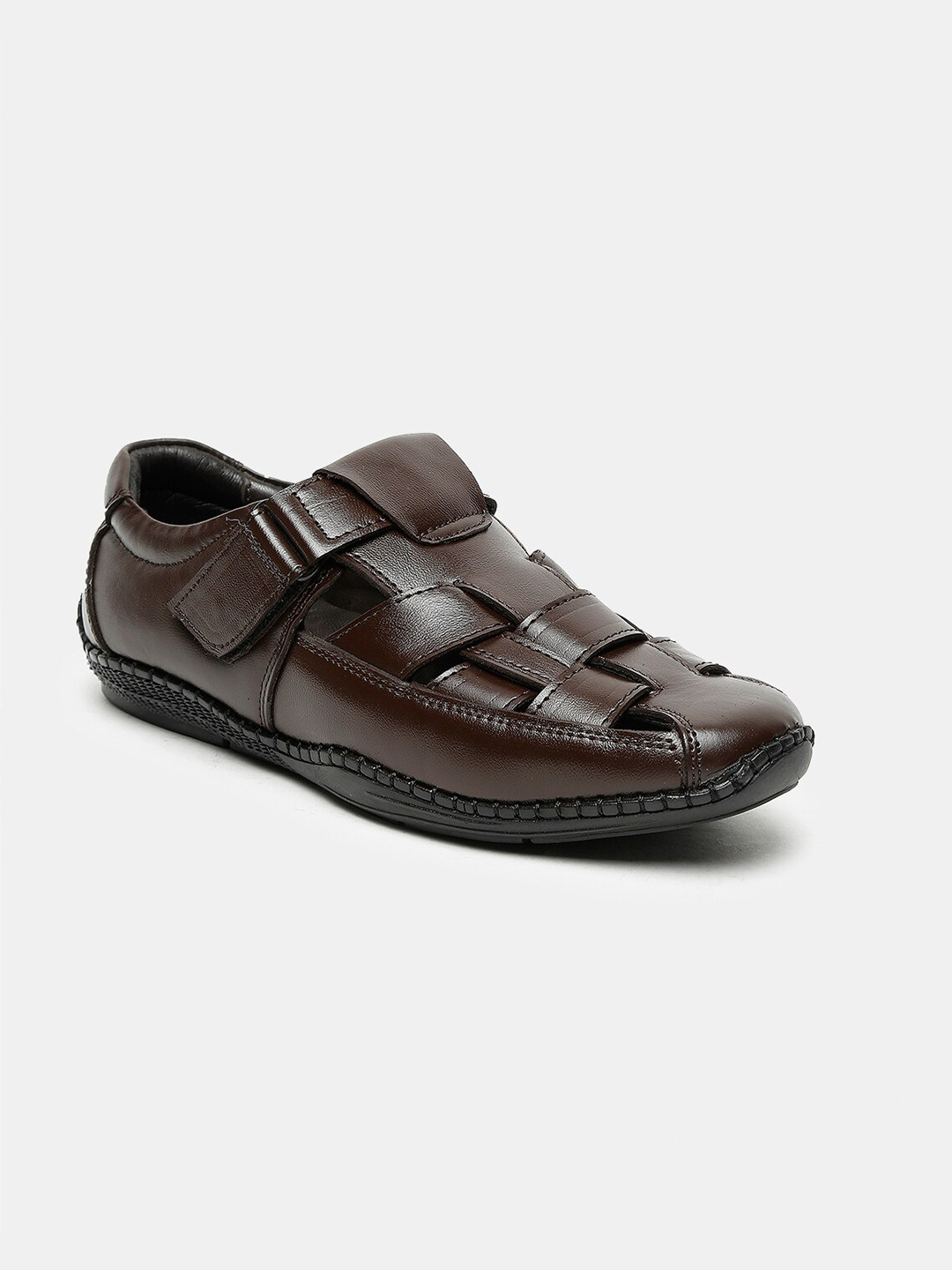

Teakwood Leathers Men Brown Leather Fisherman Sandals