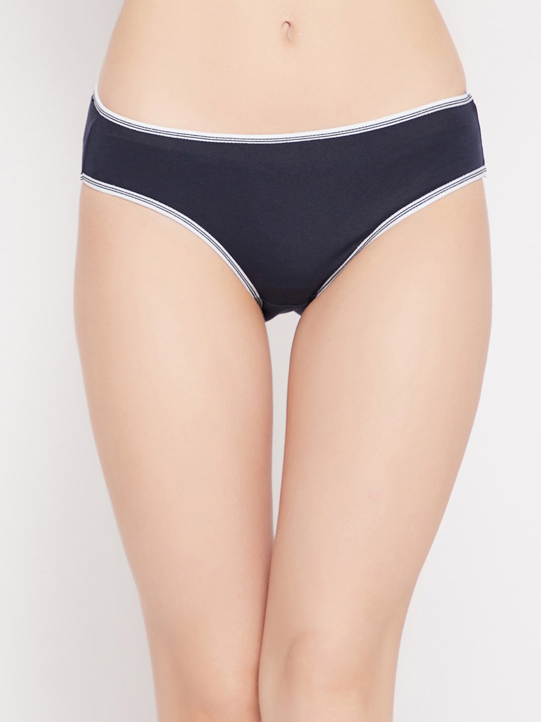 

Clovia Women Navy Blue Solid Mid Waist Cotton Bikini Briefs