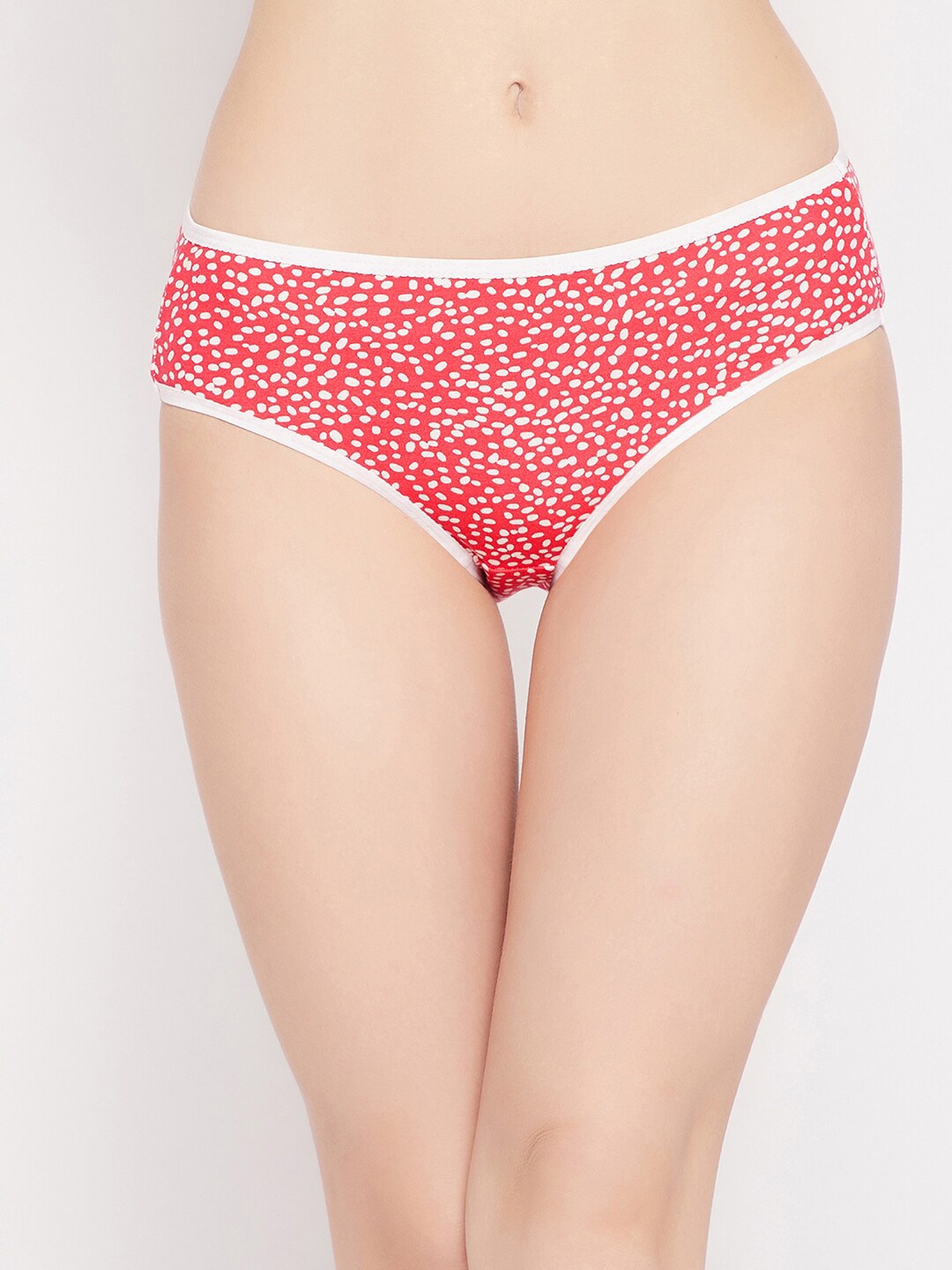 

Clovia Women Red & White Printed Cotton Bikini Briefs PN3467T04S