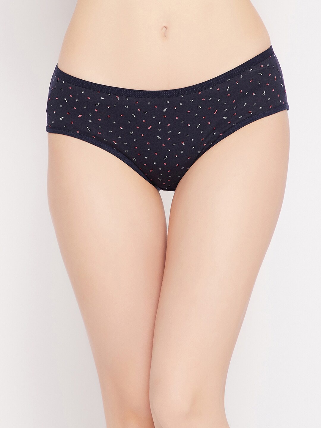 

Clovia Women Navy Blue & White Printed Cotton Hipster Briefs PN3464O08S