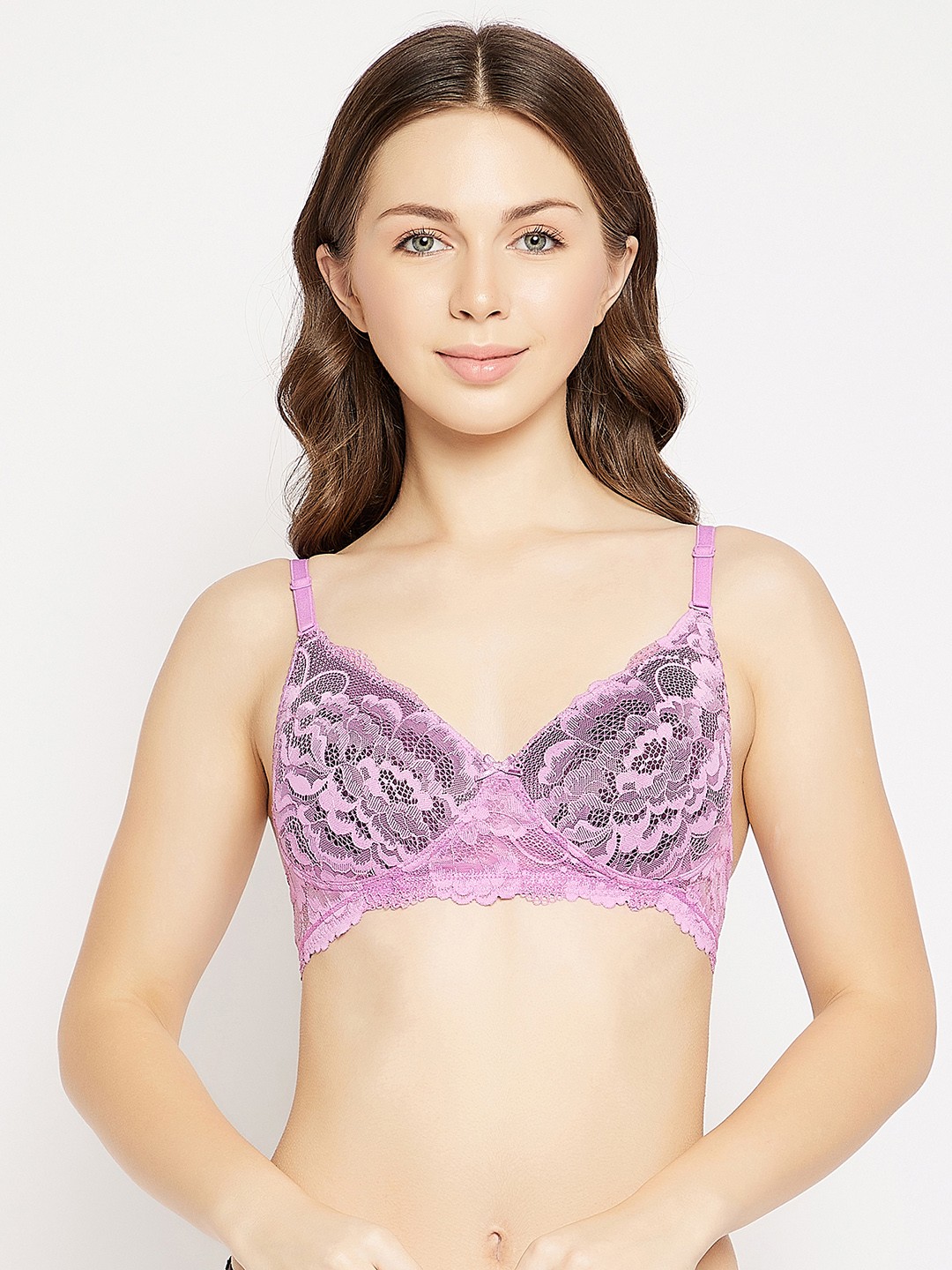 

Clovia Purple Lace Lightly Padded Push-Up Bra