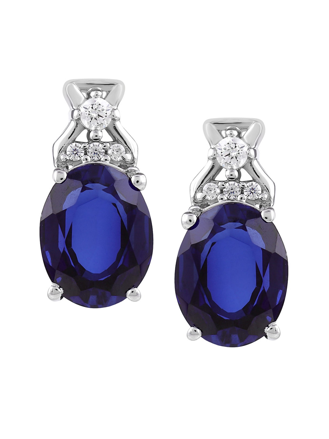 

LA SOULA Blue Oval Drop Earrings
