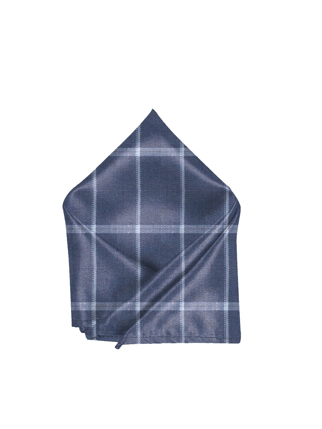 

Blacksmith Men Blue & Grey Checked Pocket Square