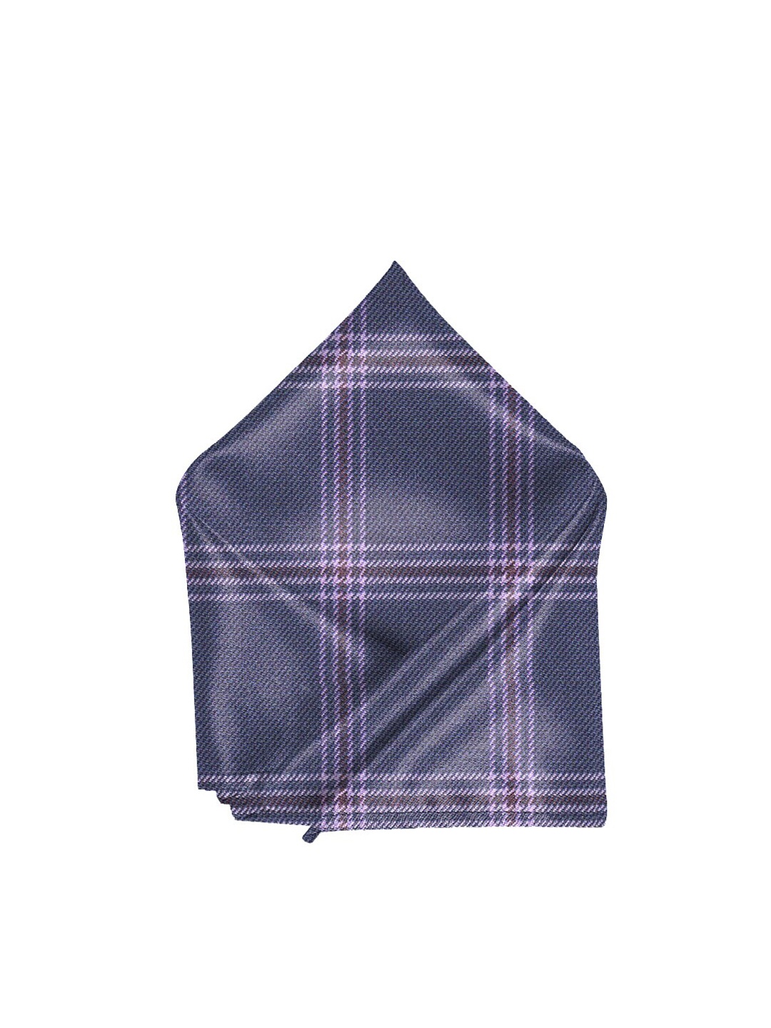 

Blacksmith Men Blue & Purple Checked Pocket Square