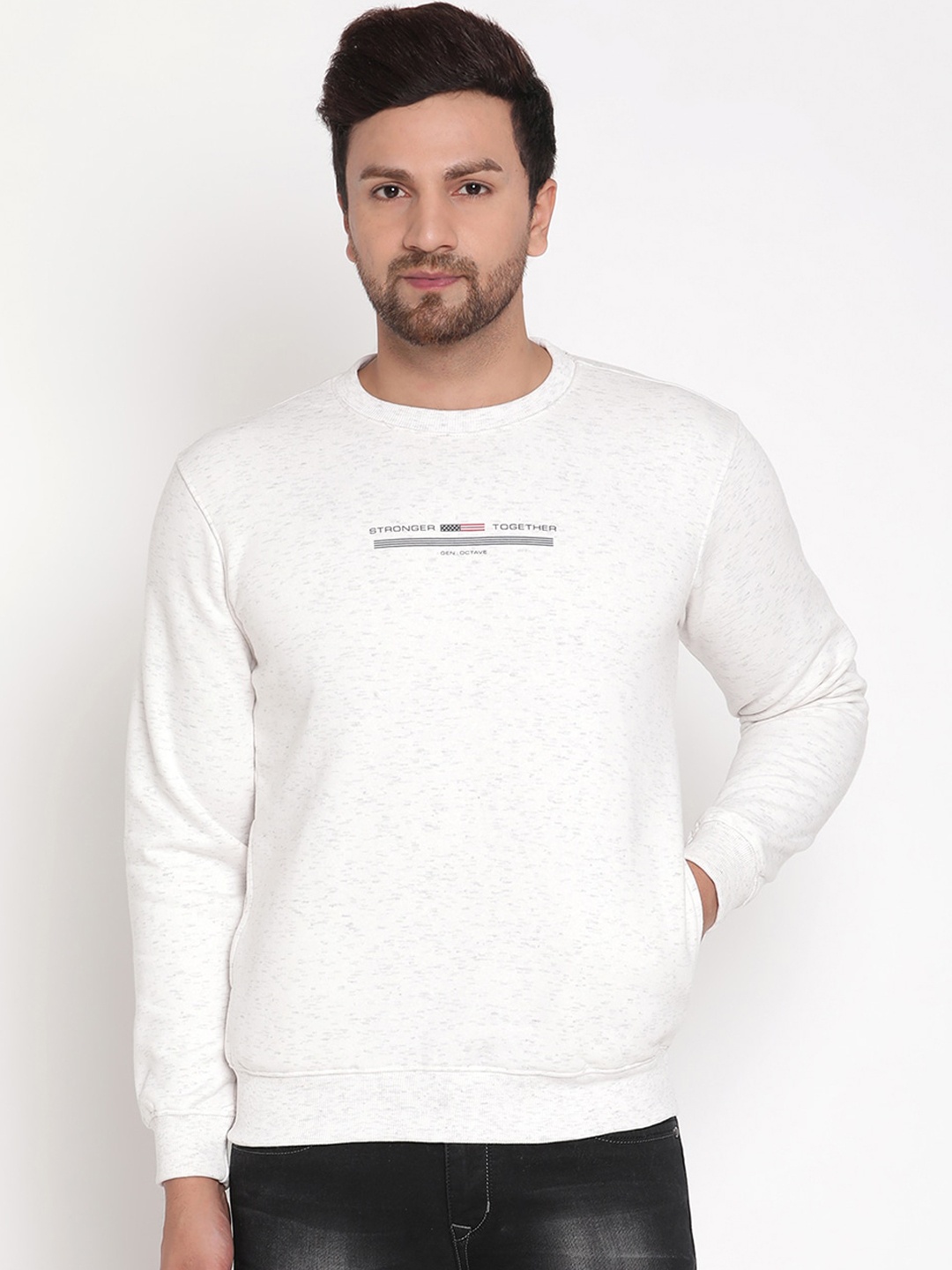 

Octave Men White Sweatshirt