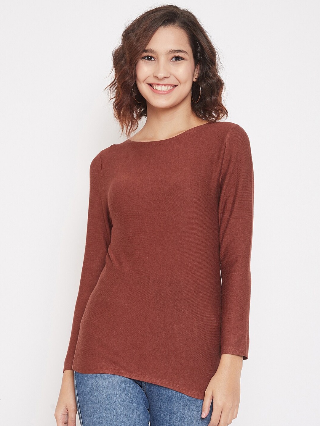 

Madame Women Rust Longline Pullover