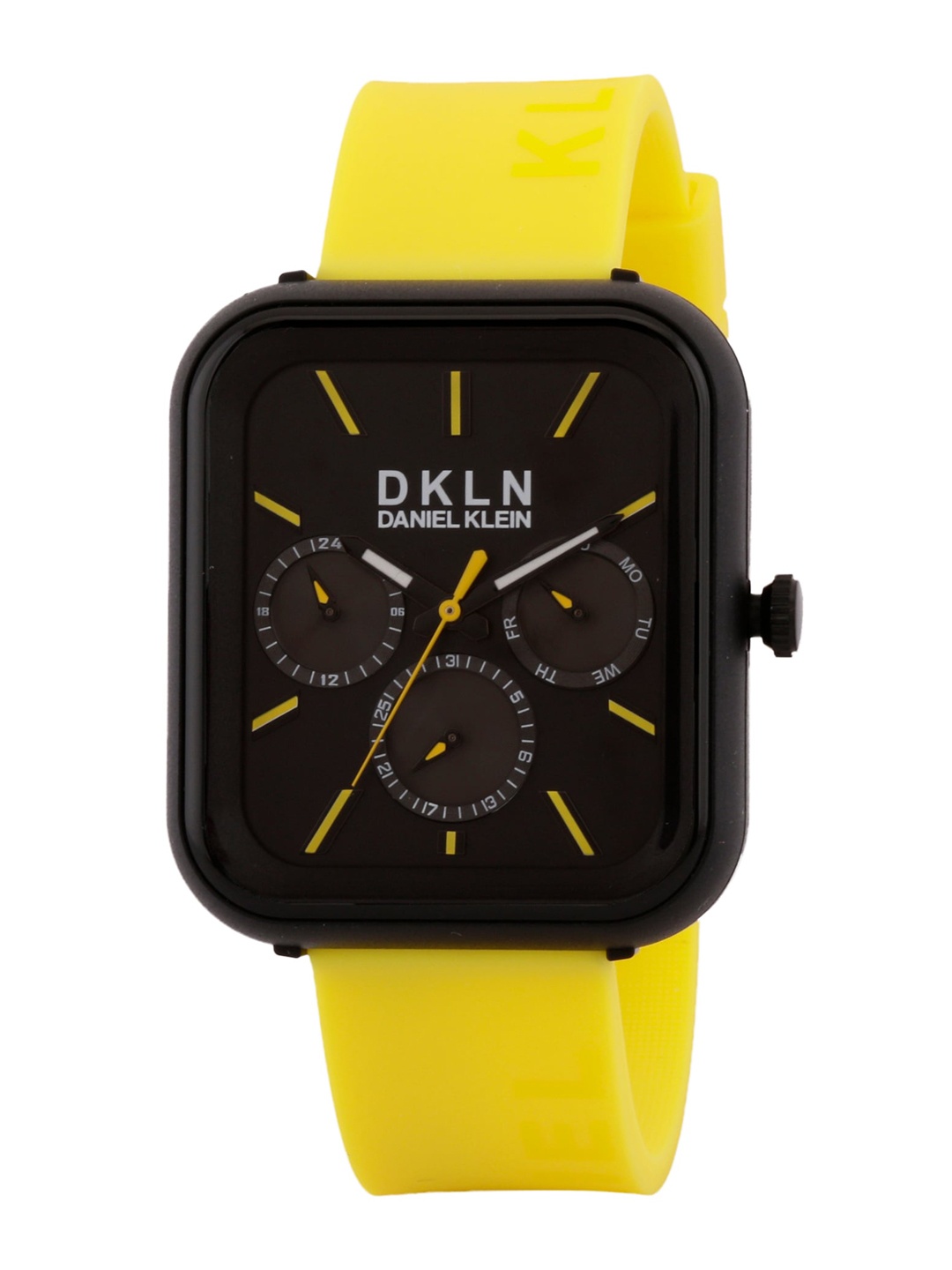 

Daniel Klein Men Black Dial & Yellow Straps Analogue Watch DK 1 12648-7