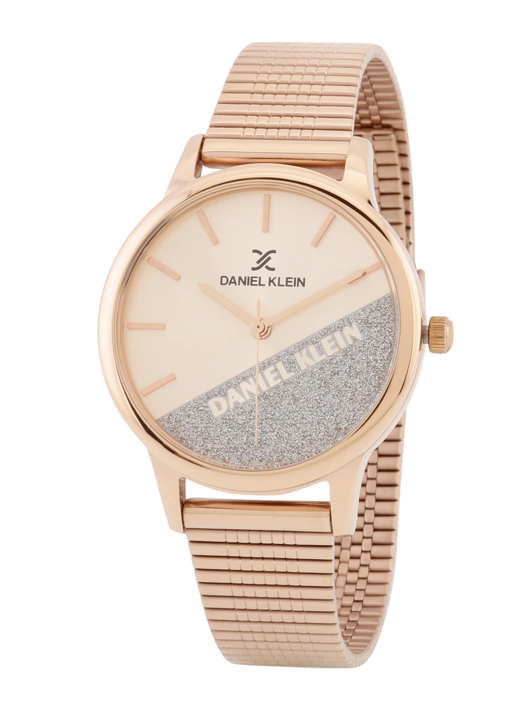 

Daniel Klein Women Rose Gold-Toned Dial & Pink Stainless Steel Analogue Watch DK.1.12628-3