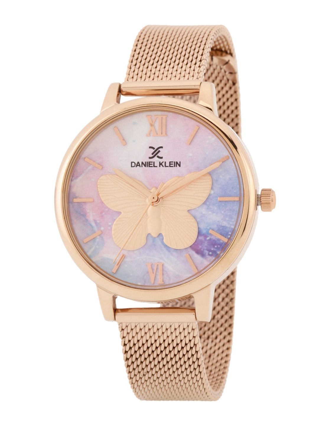 

Daniel Klein Women Rose Gold-Toned Dial & Pink Stainless Steel Analogue Watch DK.1.12535-2