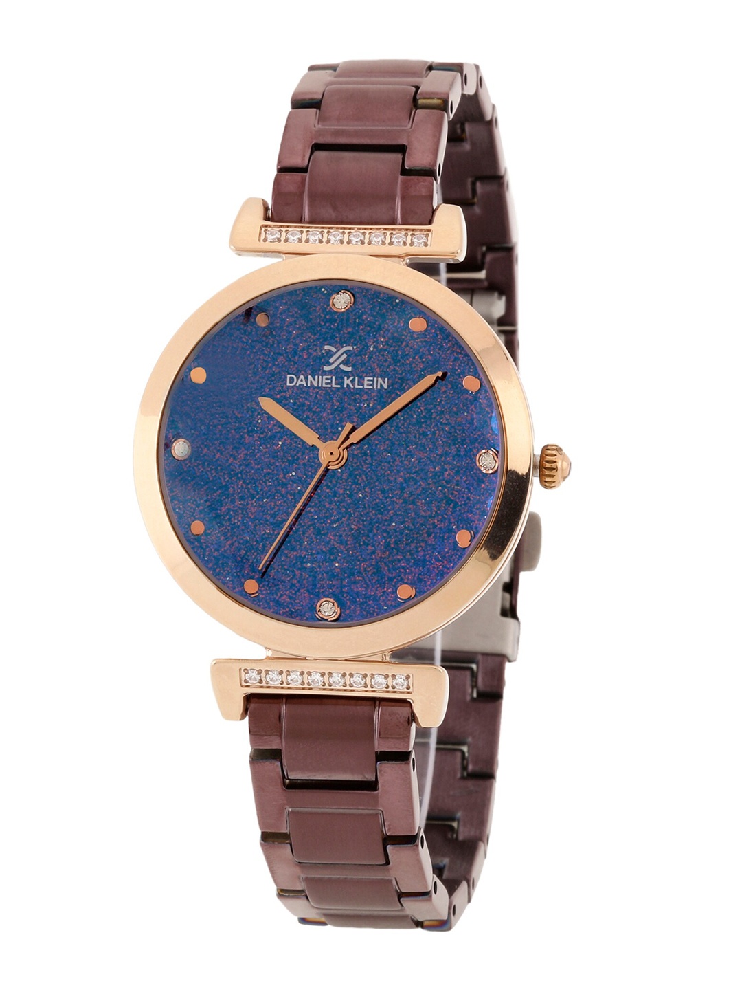 

Daniel Klein Women Maroon Printed Dial & Brown Stainless Steel Analogue Watch DK.1.12536-6