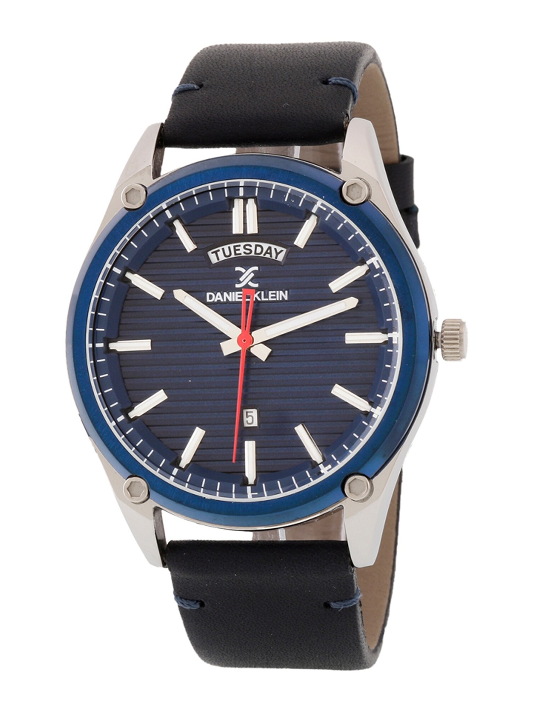 

Daniel Klein Men Blue Dial & Black Leather Straps Analogue Watch DK.1.12381-3