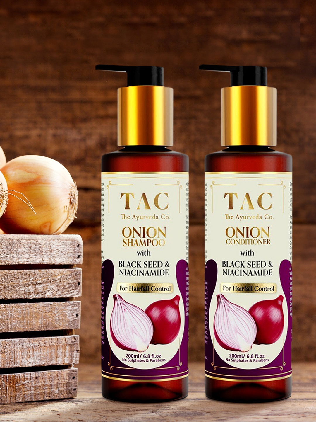 

TAC - The Ayurveda Co. Unisex Combo of Onion Shampoo & Onion Conditioner, Purple
