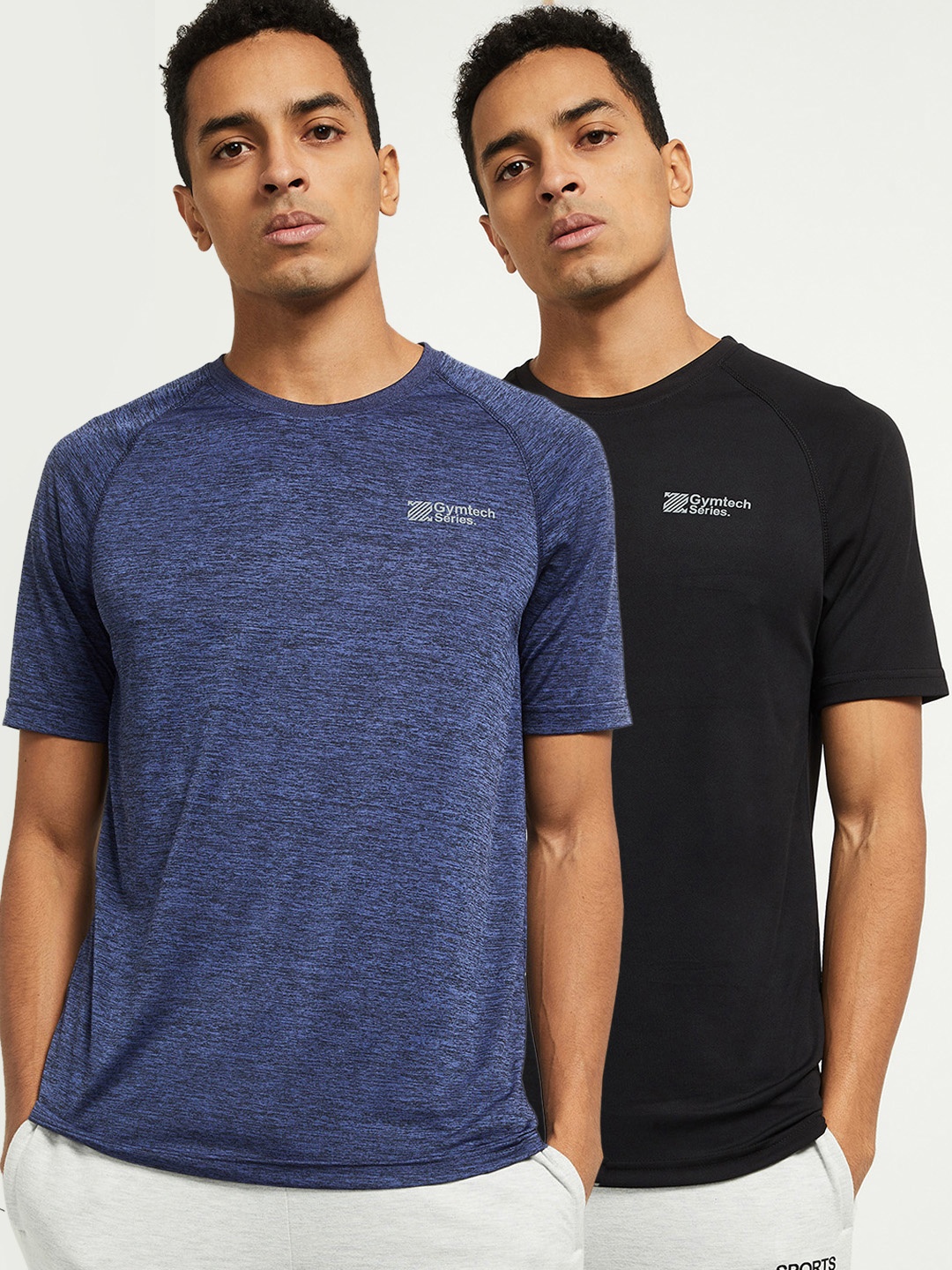 

max Men Pack of 2 Black & Blue T-shirt
