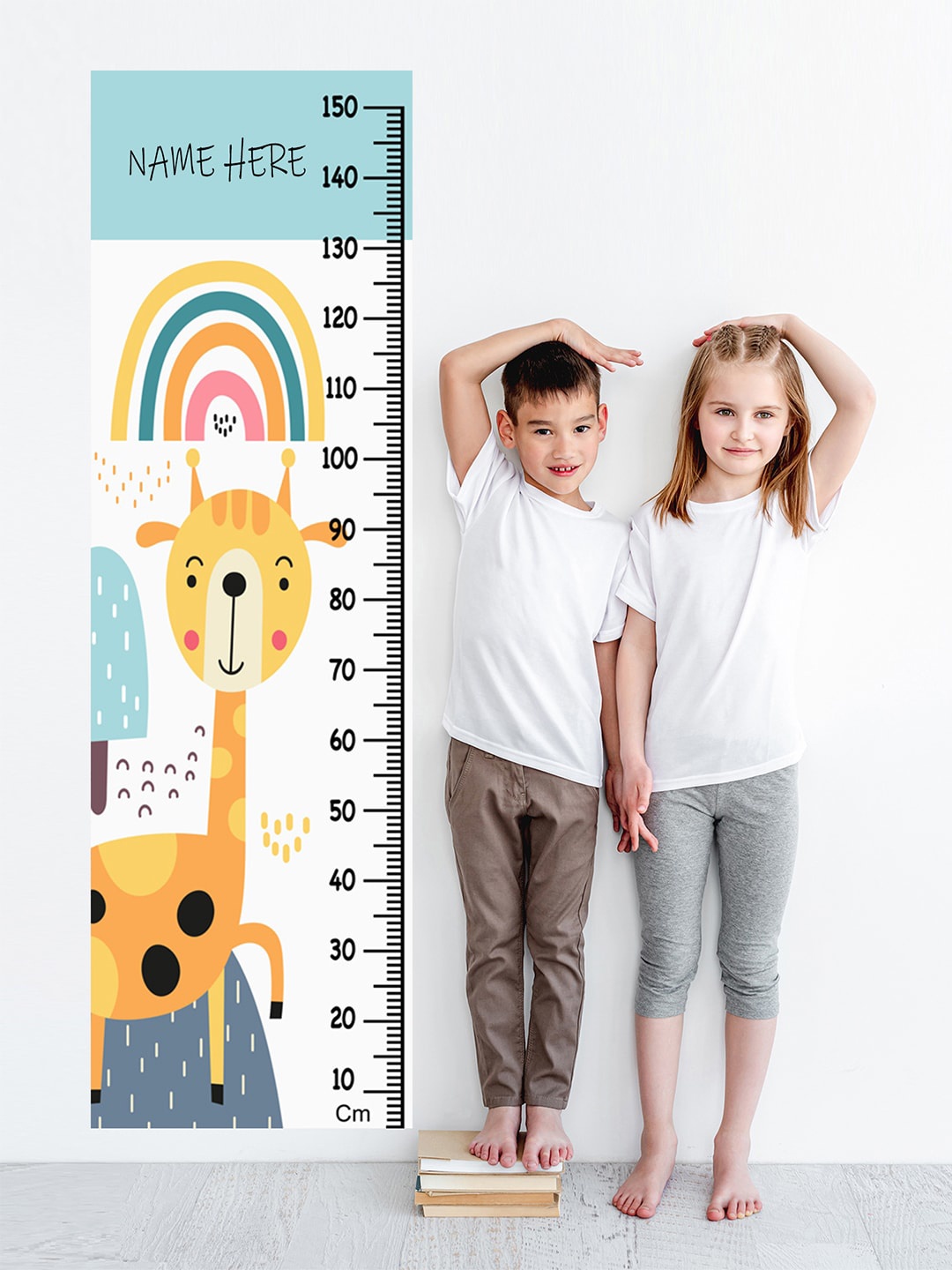 

WENS Multicoloured Cute Giraffe Height Chart Wall Decal, Multi