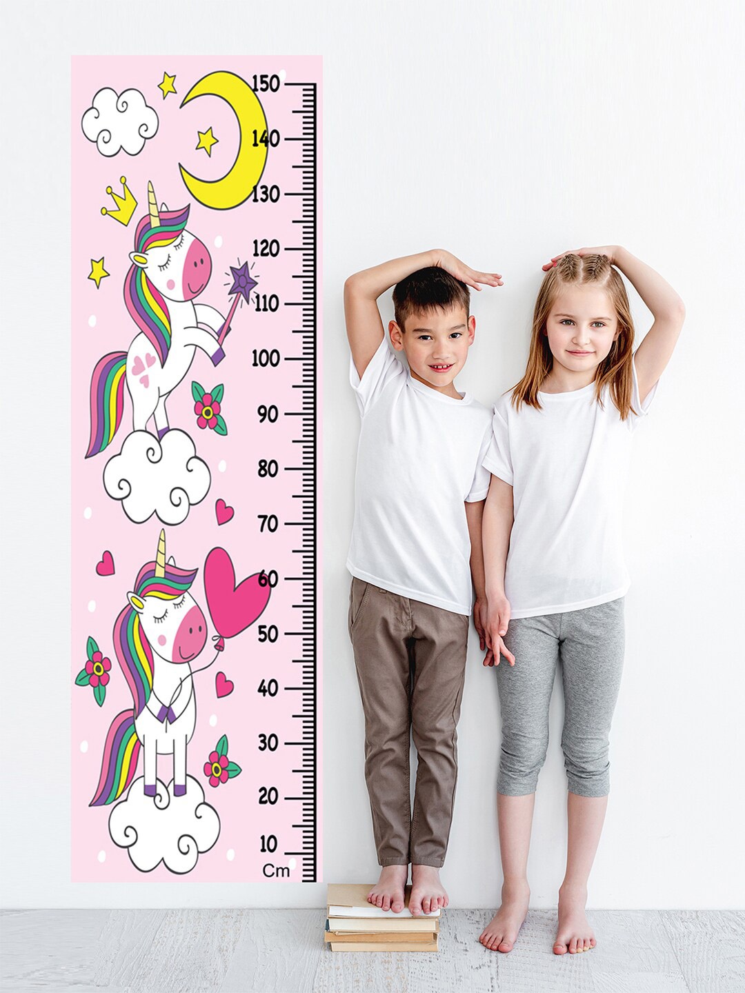 

WENS Multicoloured Unicorn Lovers Height Chart Wall Decal, Multi