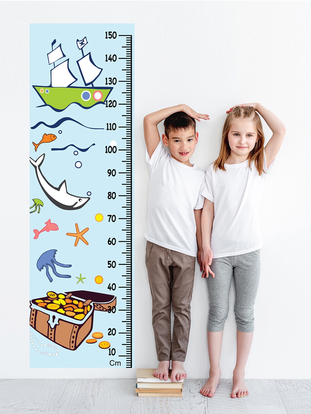 

WENS Kids Multicoloured Under Sea Height Chart Vinyl Wall Sticker, Multi