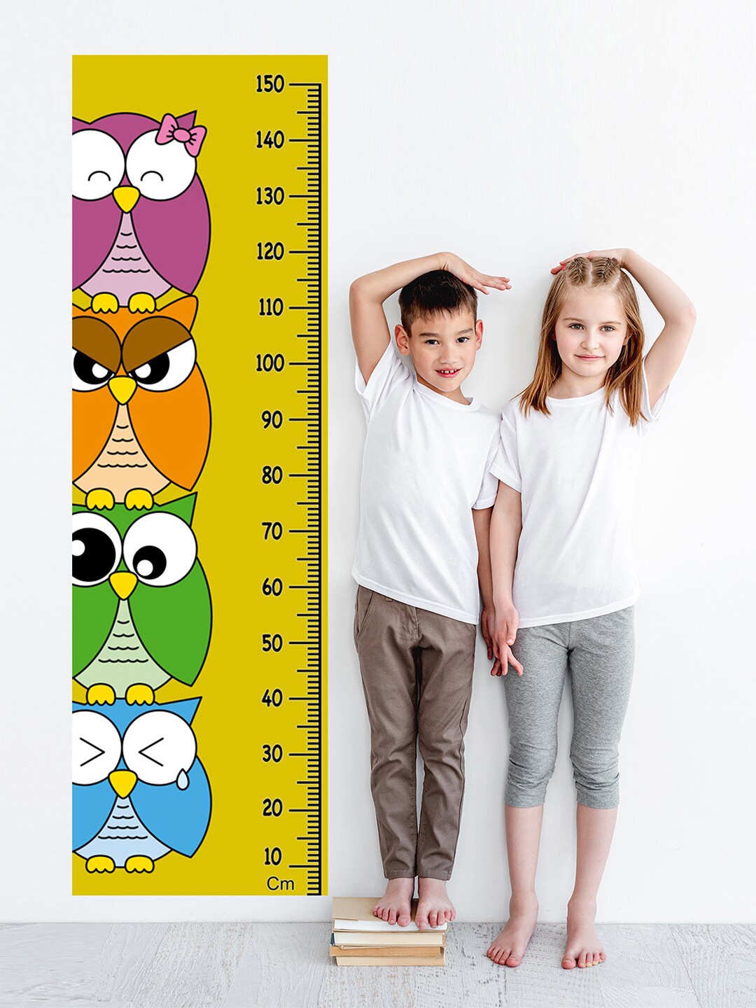 

WENS Kids Multicoloured Owl Cartoon Height Chart Vinyl Wall Sticker, Multi