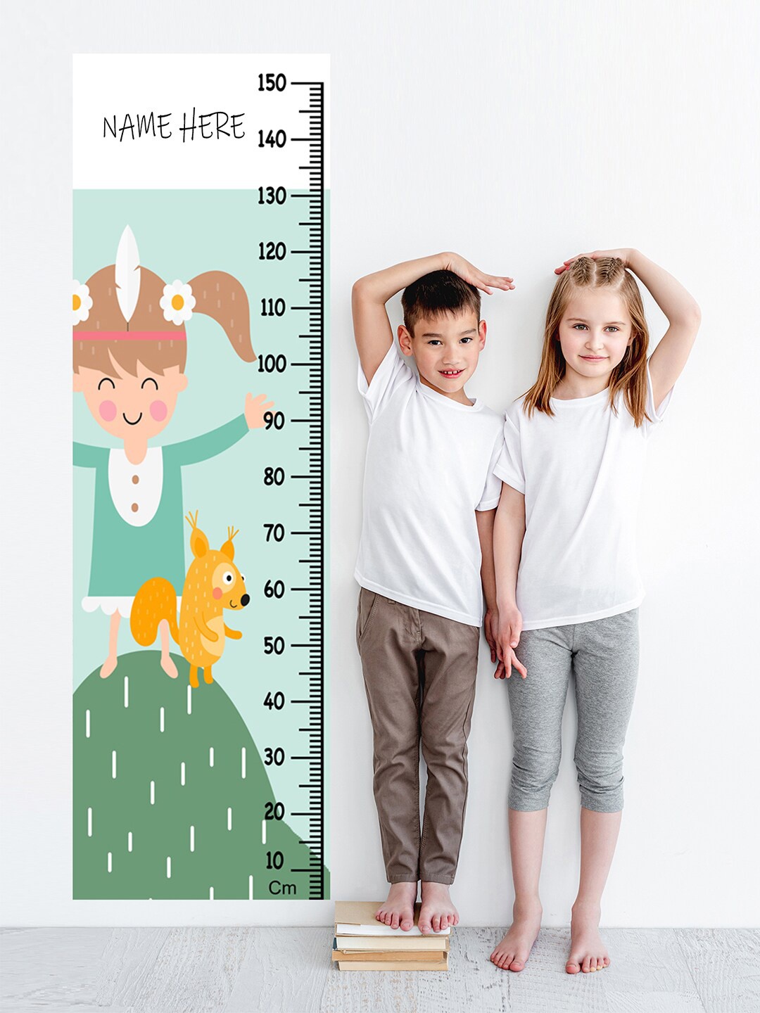 

WENS Kids Multicoloured Love Animal Height Chart Vinyl Wall Sticker, Multi