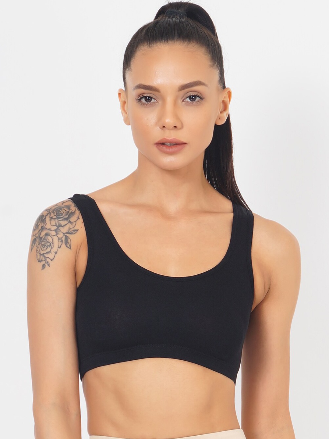 

XOXO Design Black Solid Workout Bra