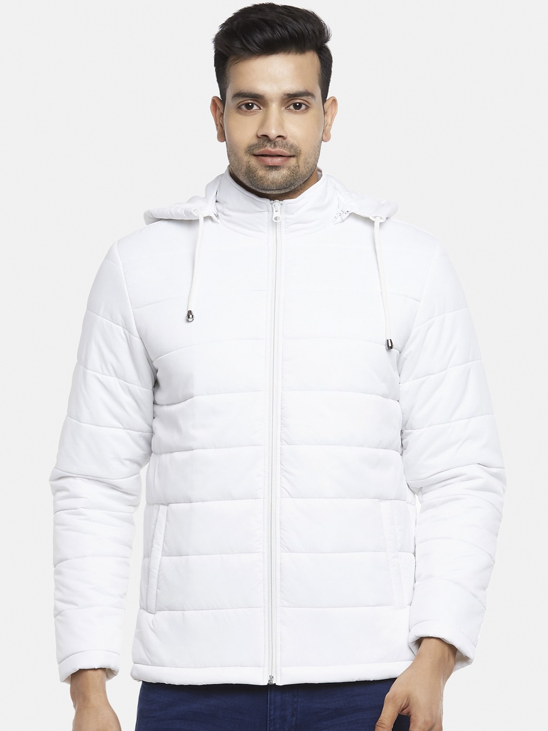 

BYFORD by Pantaloons Men White Hooded Puffer Jacket
