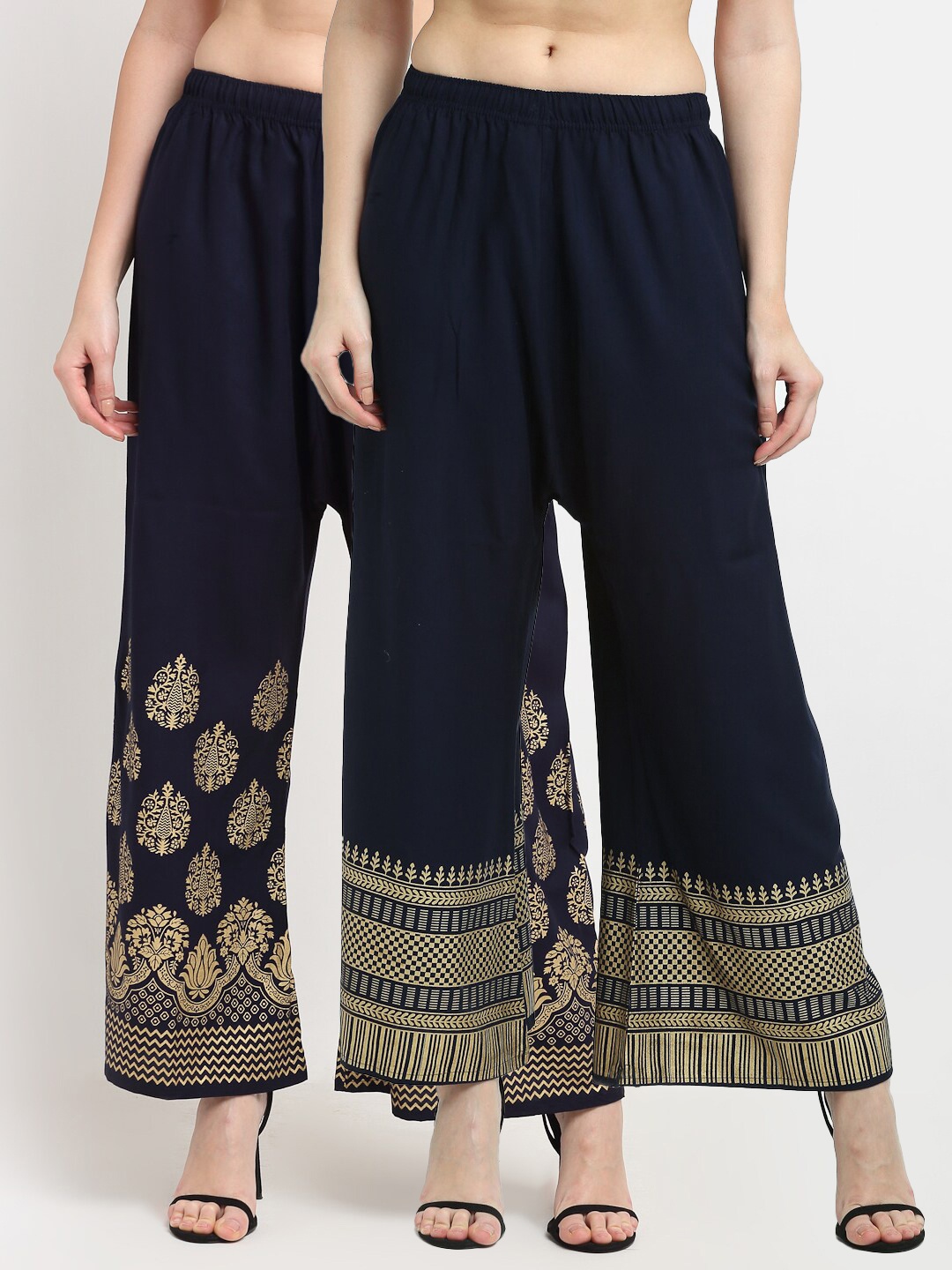 

TAG 7 Women Pack Of 2 Palazzos, Navy blue