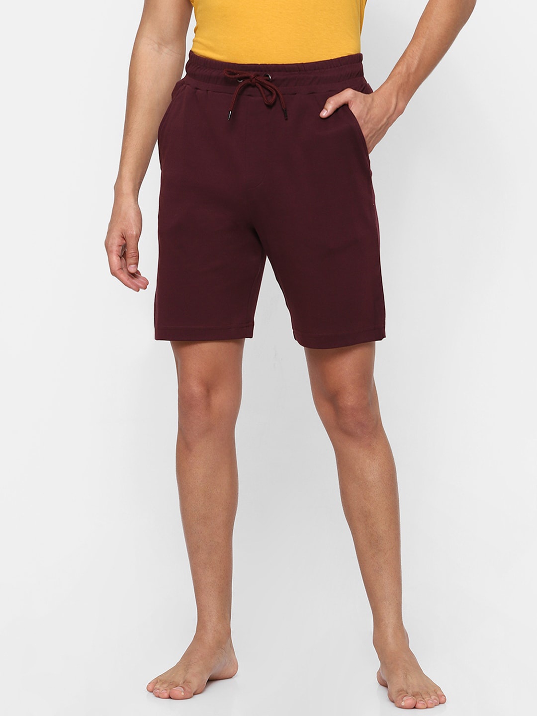 

Ajile by Pantaloons Men Burgundy Cotton Lounge Shorts