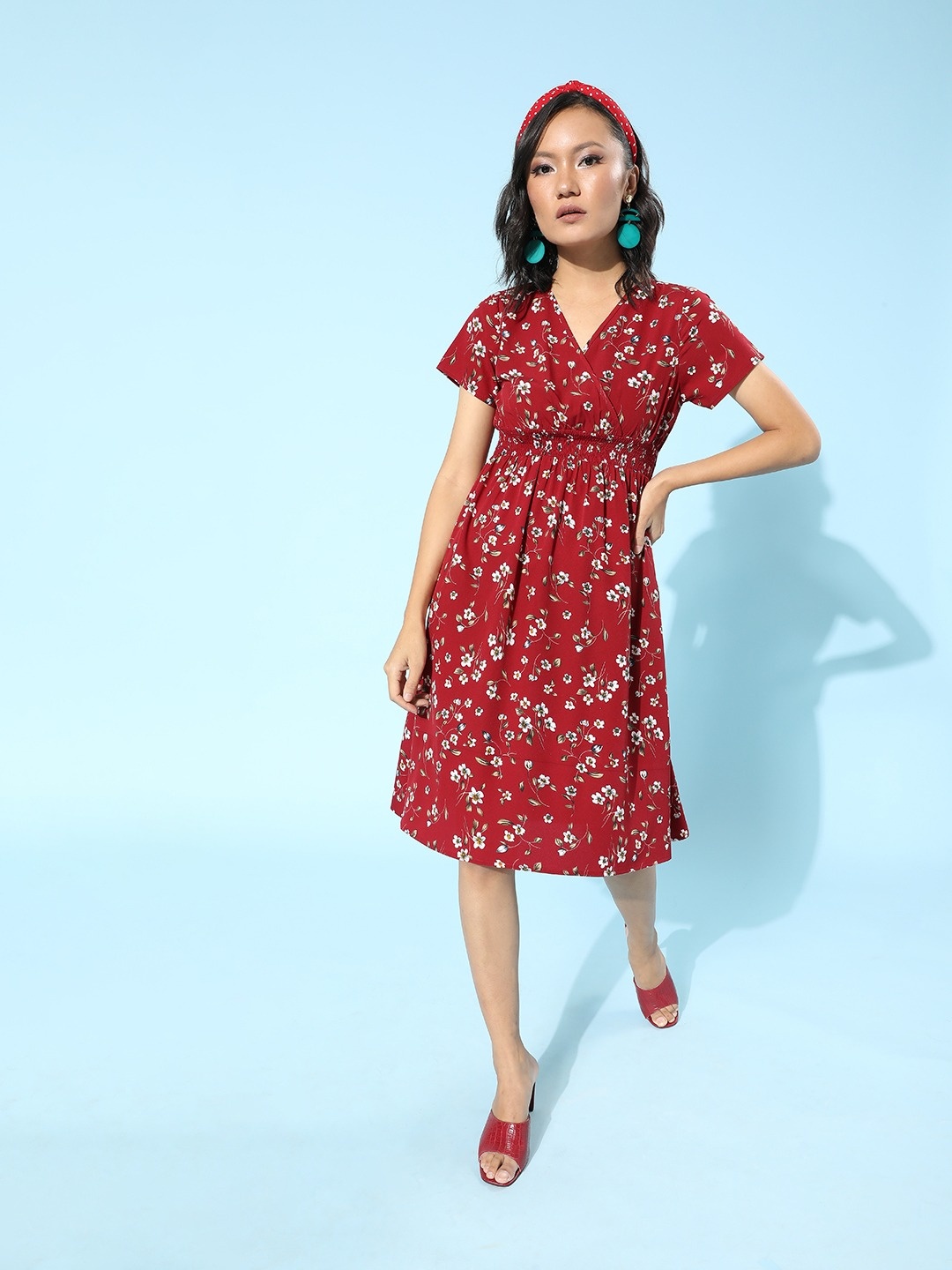

Berrylush Gorgeous Red Floral Romantic Florals Dress