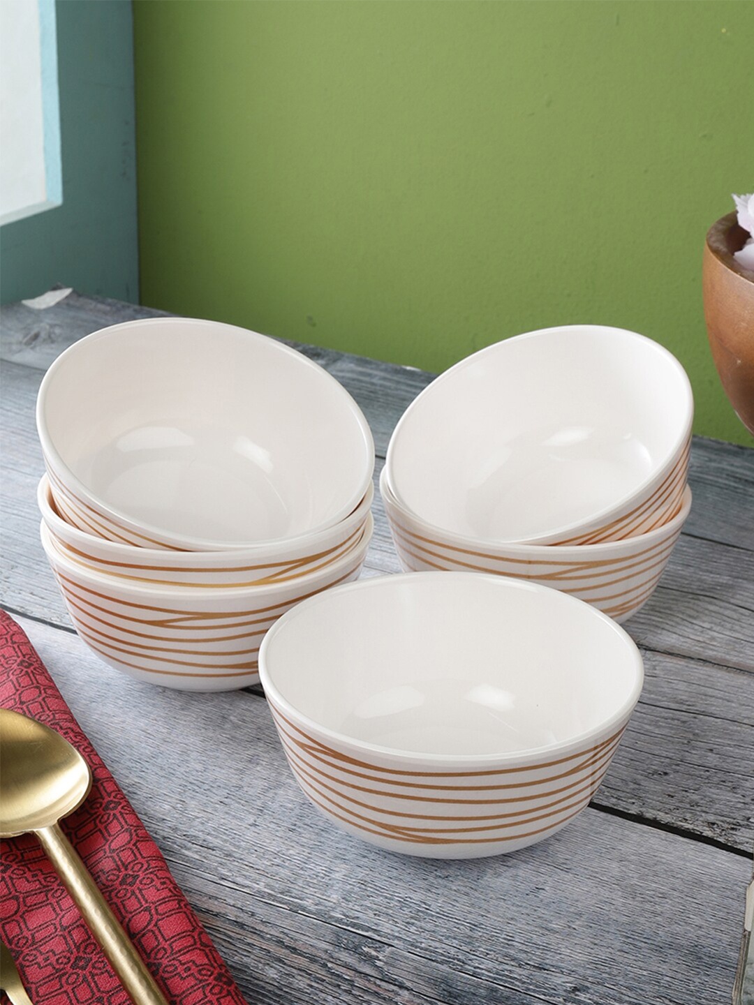 

Servewell Pack Of 6 White Printed Melamine Side Plates