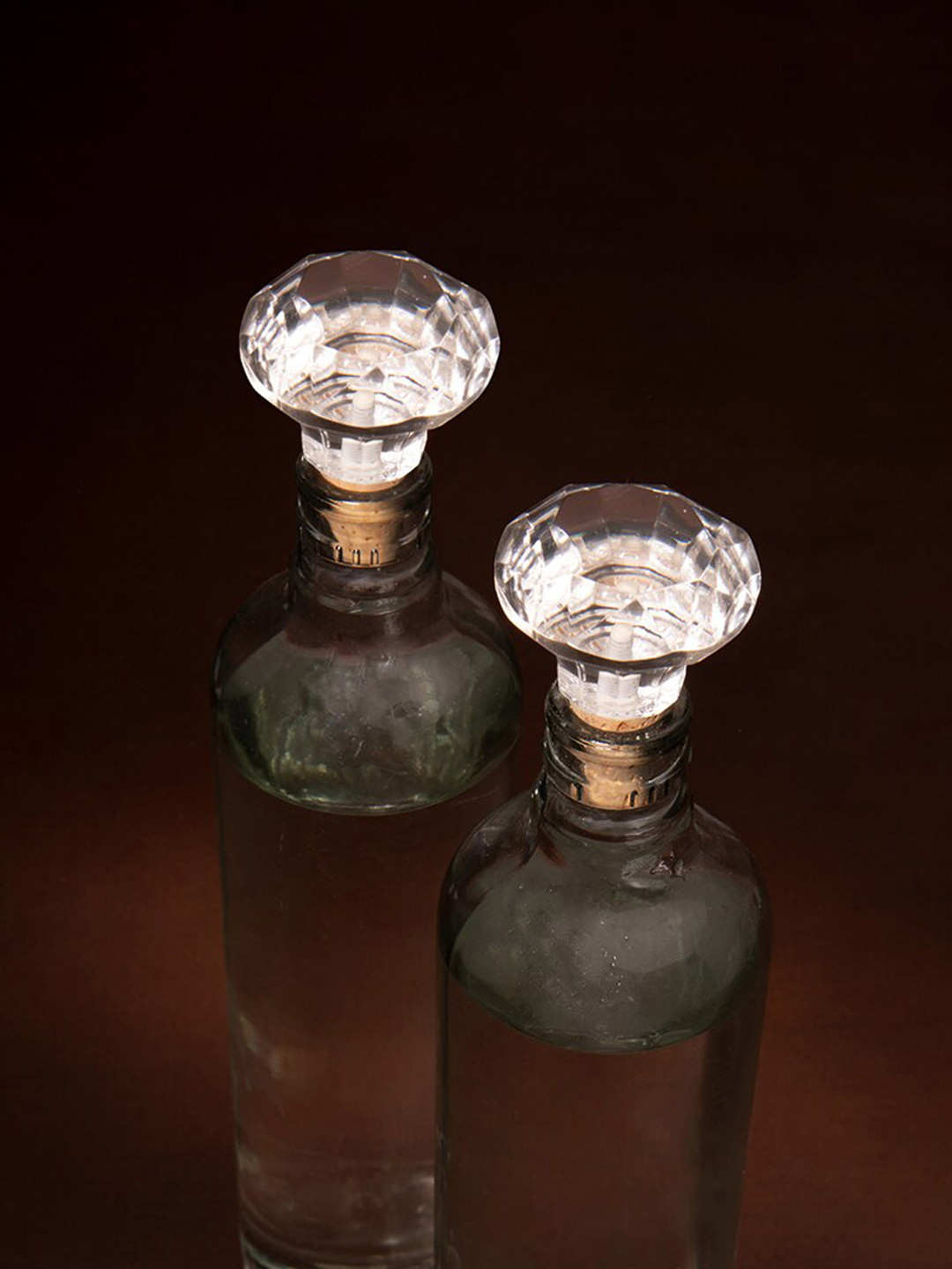 

ellementry Set of 2 Transparent Glass Bottle Stopper