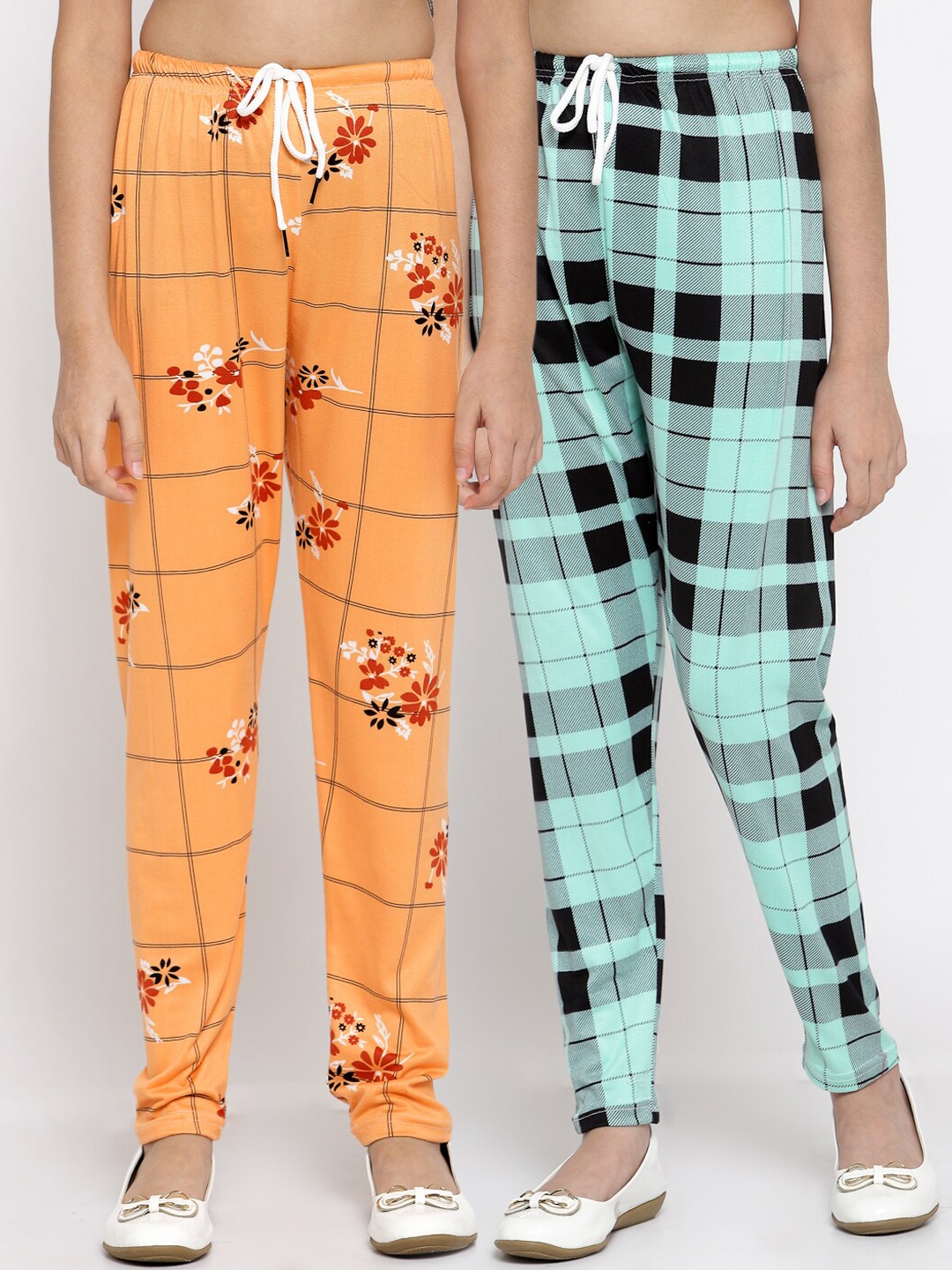 

Klotthe Kids Girls Pack of 2 MultiColor Ankle Length Leggings, Multi