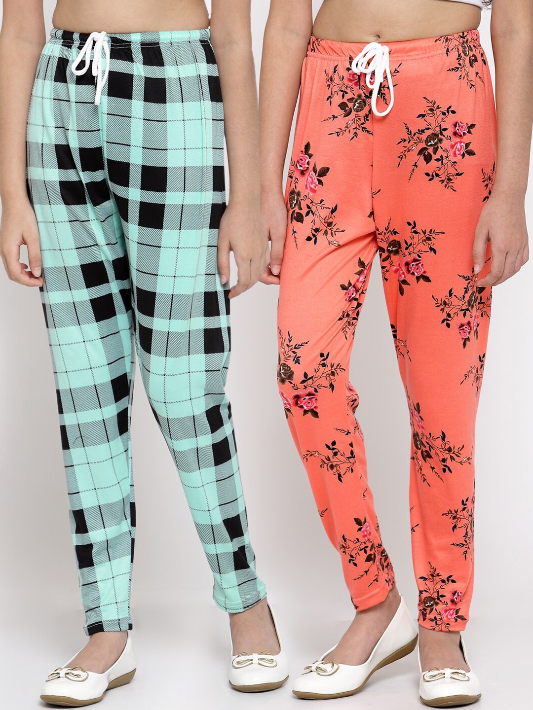 

KLOTTHE Girls Pack Of 2 Ankle-Length Leggings, Multi