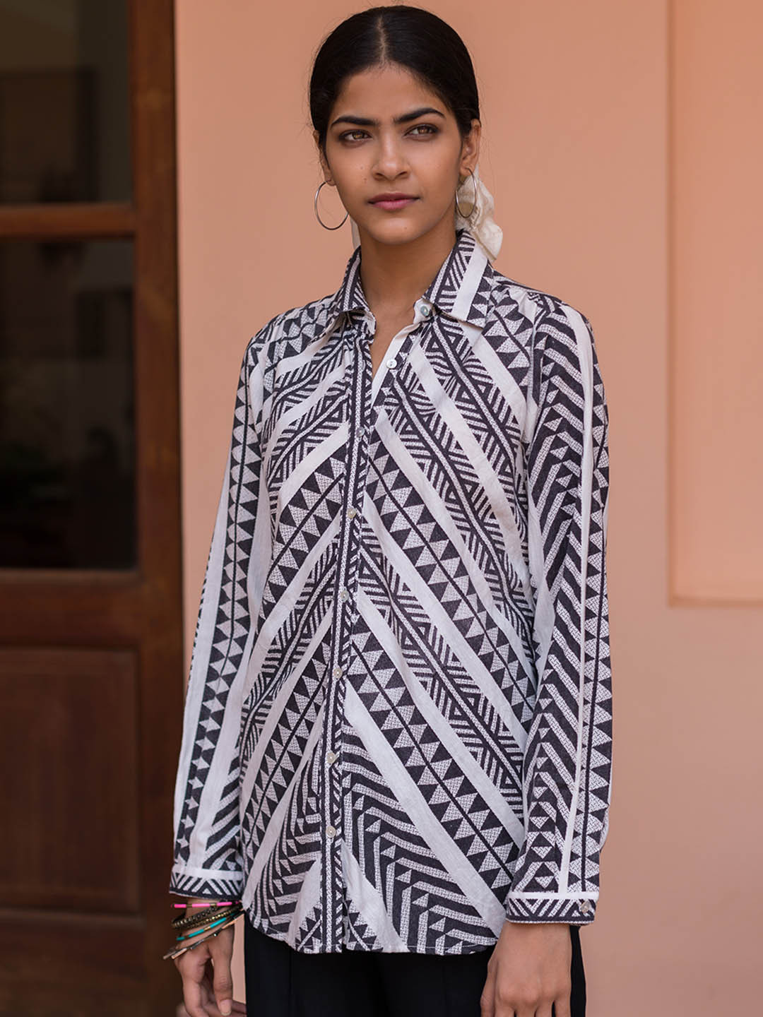 

aarke Ritu Kumar Women Black Opaque Casual Shirt