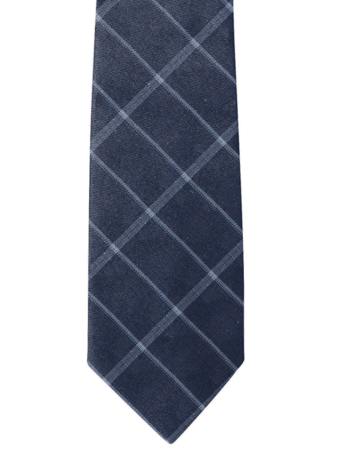 

Blacksmith Men Blue & White Checked Broad Tie