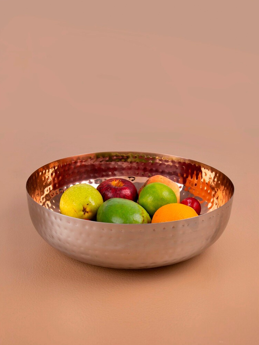 

ellementry Copper-Toned & Silver-Toned Textured Copper Glossy Bowl