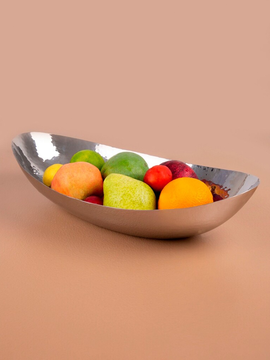

ellementry Silver-Toned Hammered Metal Platter