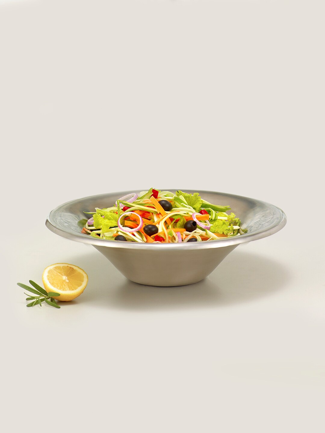 

ellementry Silver-Toned Stainless Steel Glossy Bowls