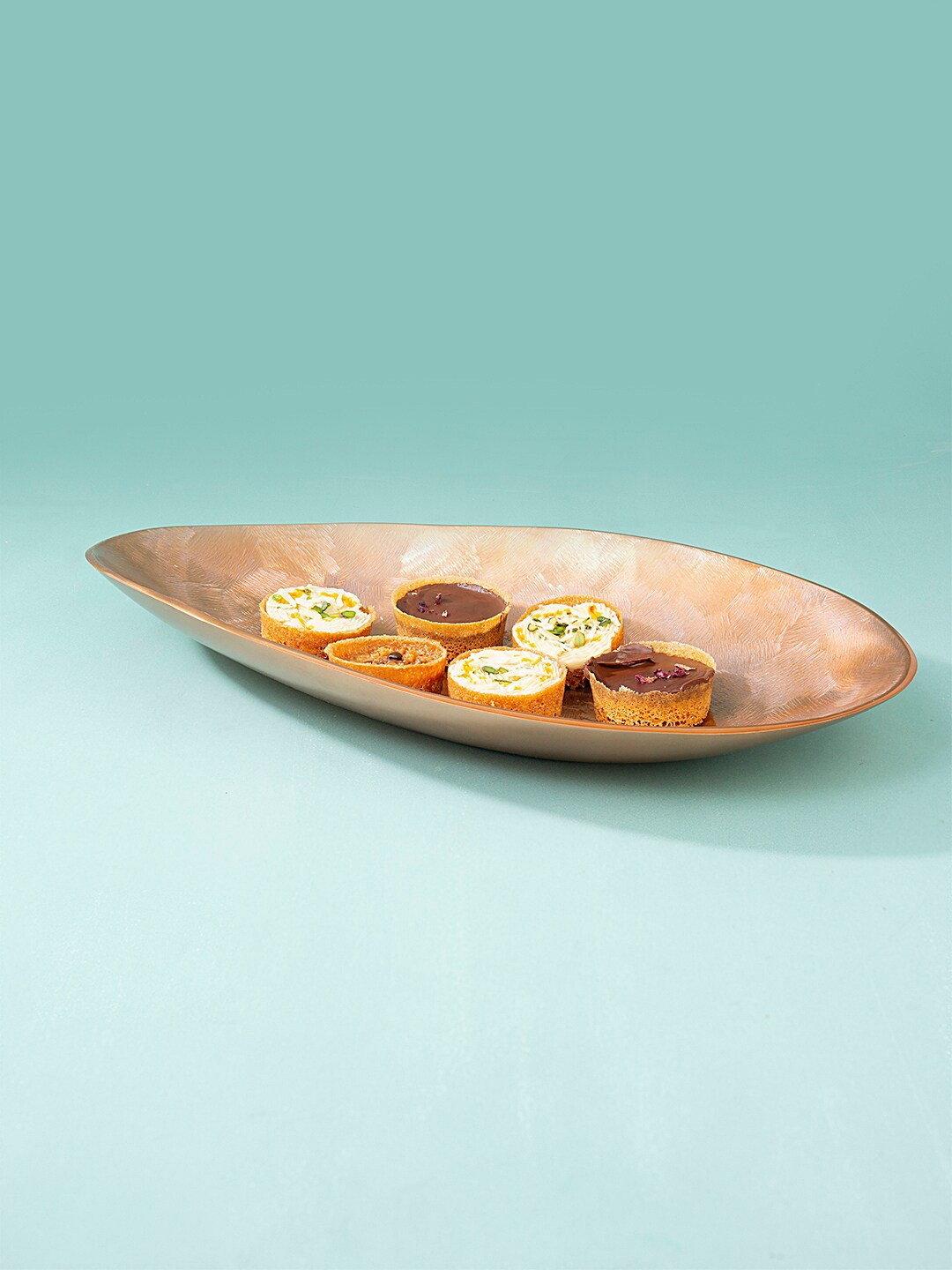 

ellementry Copper-Toned Printed Hammered Metal Platter