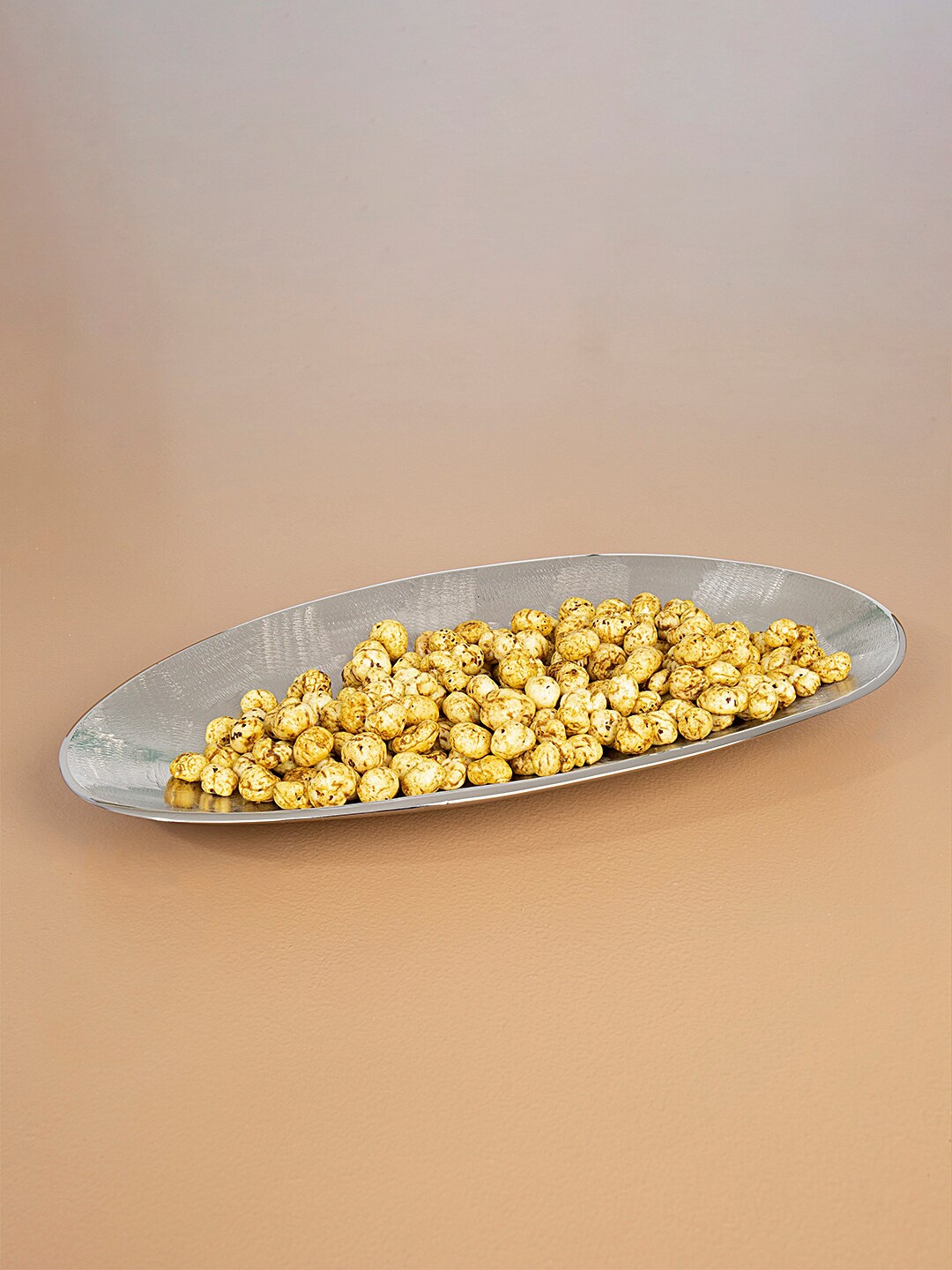 

ellementry Silver-Toned Textured Metal Platter