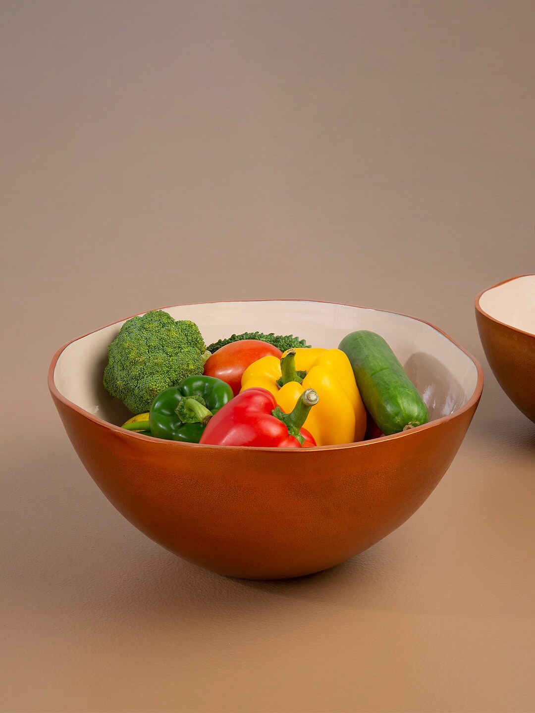 

ellementry Pink & Metal-Enamel Fusion Fruit Bowl