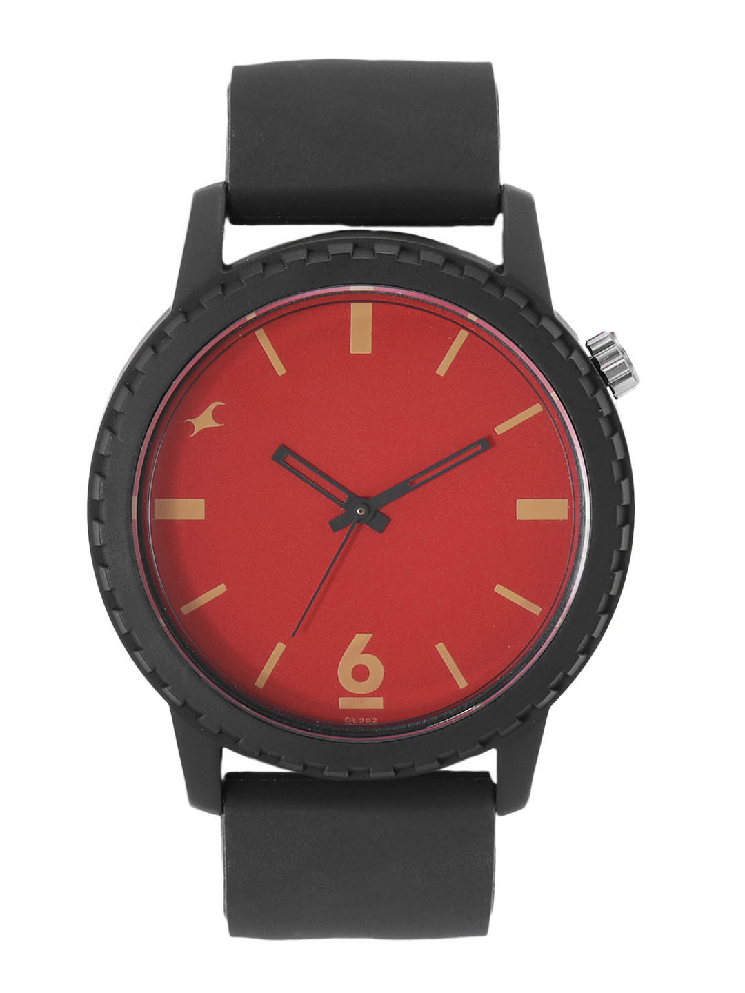 

Fastrack Unisex Red Dial & Black Solids & Stripes Straps Analogue Watch 38039PP12W