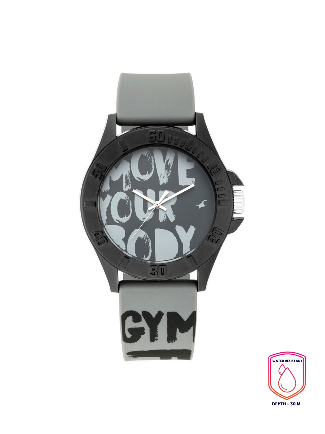 

Fastrack Unisex Grey Printed Tees - Fast Fit Analogue Watch 68013PP11, Charcoal