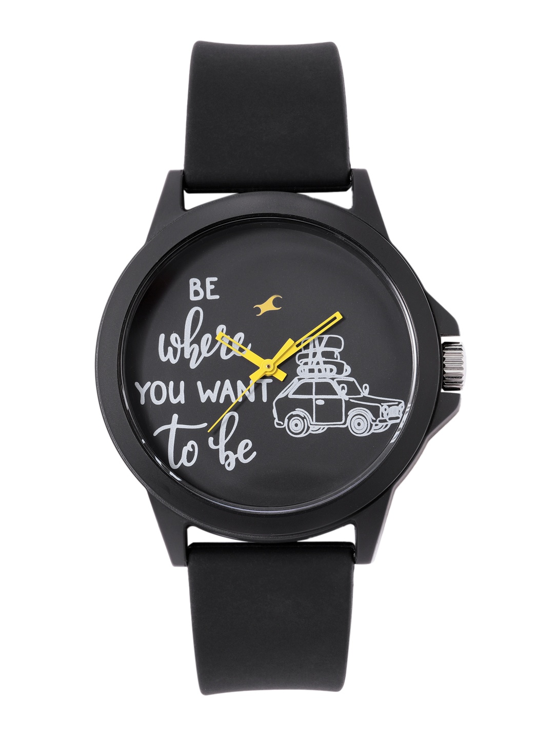 

Fastrack Unisex Printed Dial & Silicon Straps Analogue Watch 38024PP49, Black