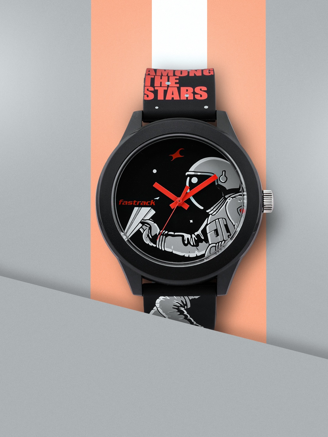 

Fastrack Unisex Black Tees Space Analogue Watch 38003PP24
