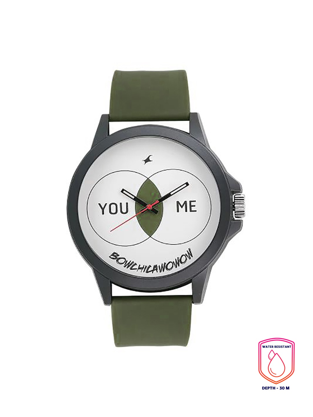 

Fastrack Unisex White Printed Dial & Green Straps Analogue Watch 38024PP29